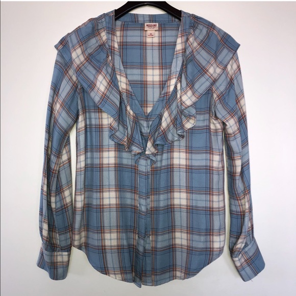 Mossimo Supply Co. Tops - Mossimo Supply Co Ruffle Flannel Shirt XS